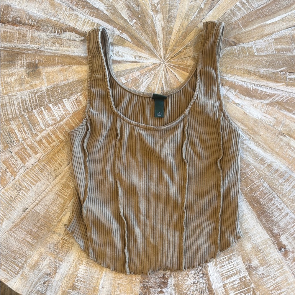 Ribbed Tan Crop Top (Never Worn)
